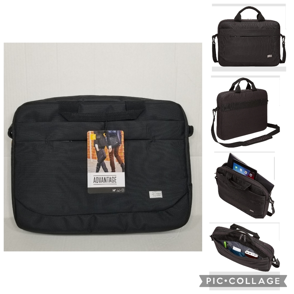 New! Case Logic 3203986 Advantage 14 Black Tablet Laptop Shoulder Messenger Bag